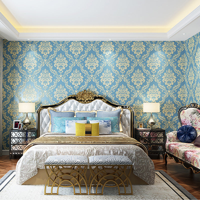 European Retro Damask Wallpaper 31-foot x 20.5-inch Harlequin and Floral Non-Pasted Wall Decor