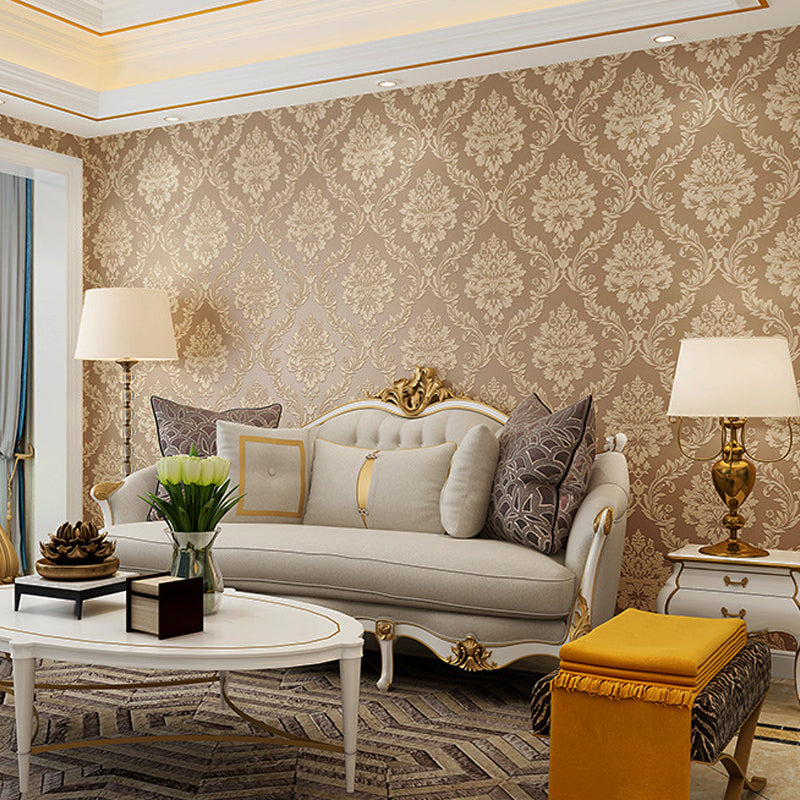 European Retro Damask Wallpaper 31-foot x 20.5-inch Harlequin and Floral Non-Pasted Wall Decor