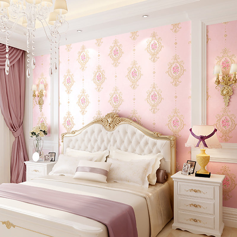 Girly Elegant Damasque Wallpaper Decorative Non-Pasted Wall Covering, 20.5"W x 31'L