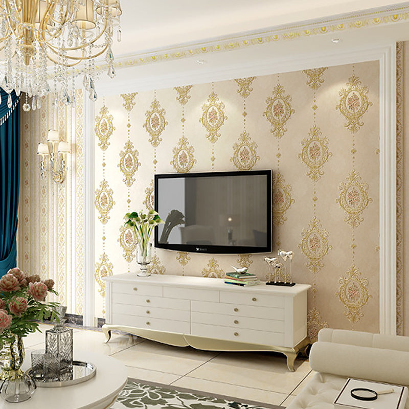 Girly Elegant Damasque Wallpaper Decorative Non-Pasted Wall Covering, 20.5"W x 31'L
