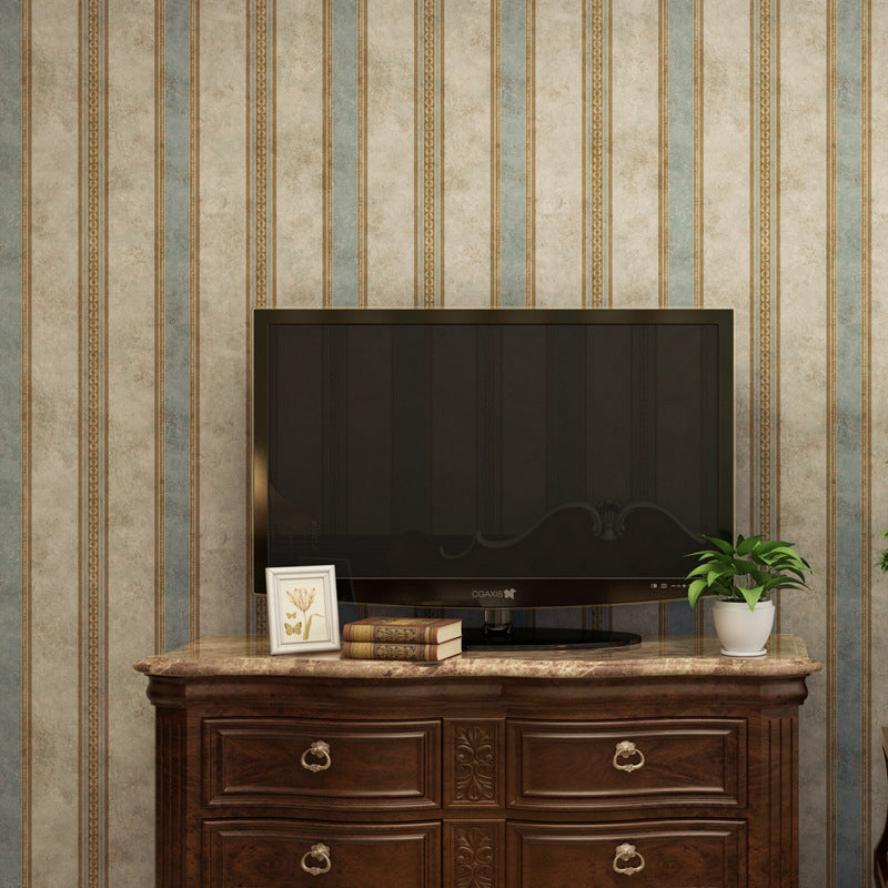 Distressed Wood Wallpaper European Classic Vertical Stripe Wall Decor for Dining Room, 33'L x 20.5"W