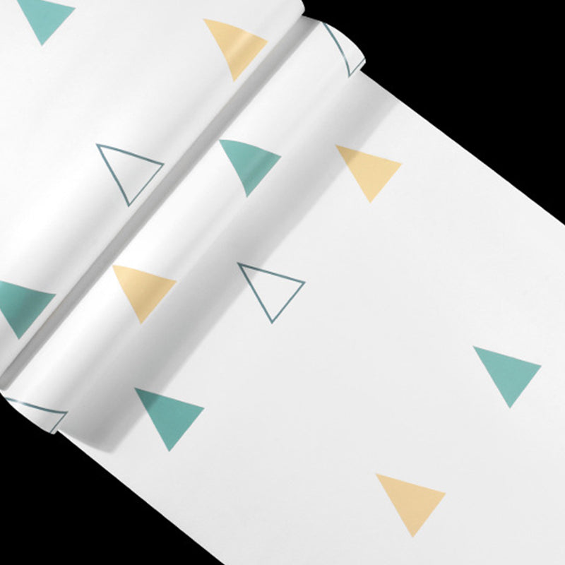 Pastel Color Wall Covering Simple Geometries and Triangle 57.1 sq ft. Non-Pasted Decorative Wallpaper