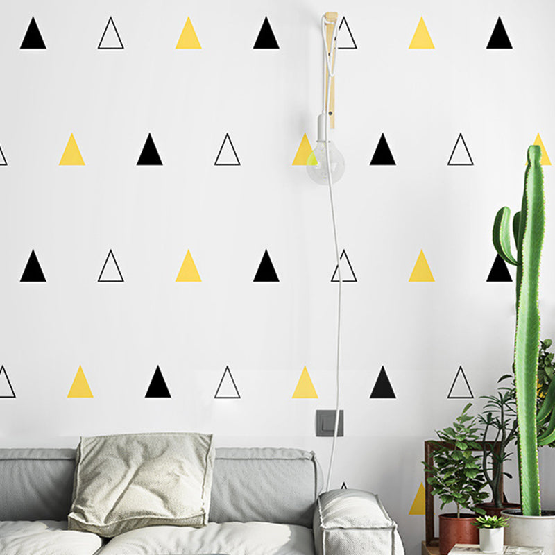 Pastel Color Wall Covering Simple Geometries and Triangle 57.1 sq ft. Non-Pasted Decorative Wallpaper