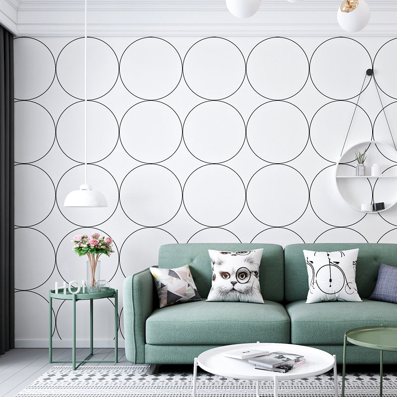 Nordic and Modern Circle Wallpaper 33 ft. x 20.5 in, Non-Pasted