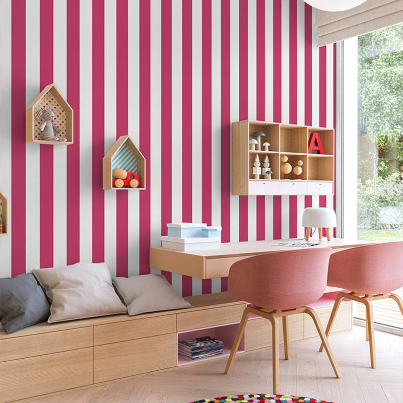 Papier peint décoratif à larges rayures de couleur fraîche, décoration murale non collée, 20,5 po x 33 pi