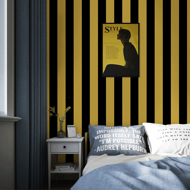 Papier peint décoratif à larges rayures de couleur fraîche, décoration murale non collée, 20,5 po x 33 pi