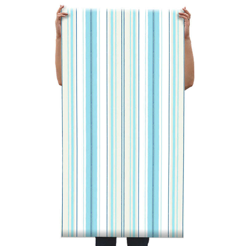 Nordic and Simple Stripes Wallpaper 33'L x 20.5"W Non-Pasted Wall Covering in Fresh Blue