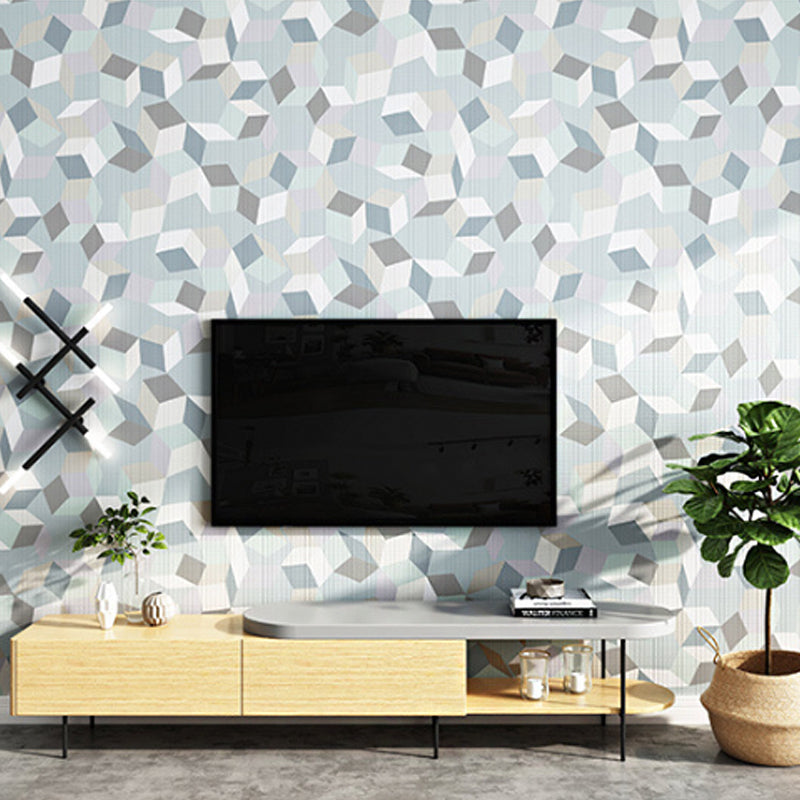 Nordic Color Block Wallpaper Roll in Natural Color for Living Room, 33 ft x 20.5 in, Peel and Stick