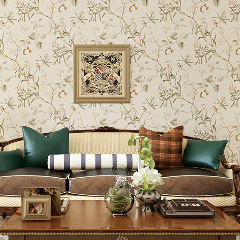 20.5" x 31' American Countryside Wallpaper Tree and Fruit Design Wall Decor, Non-Pasted