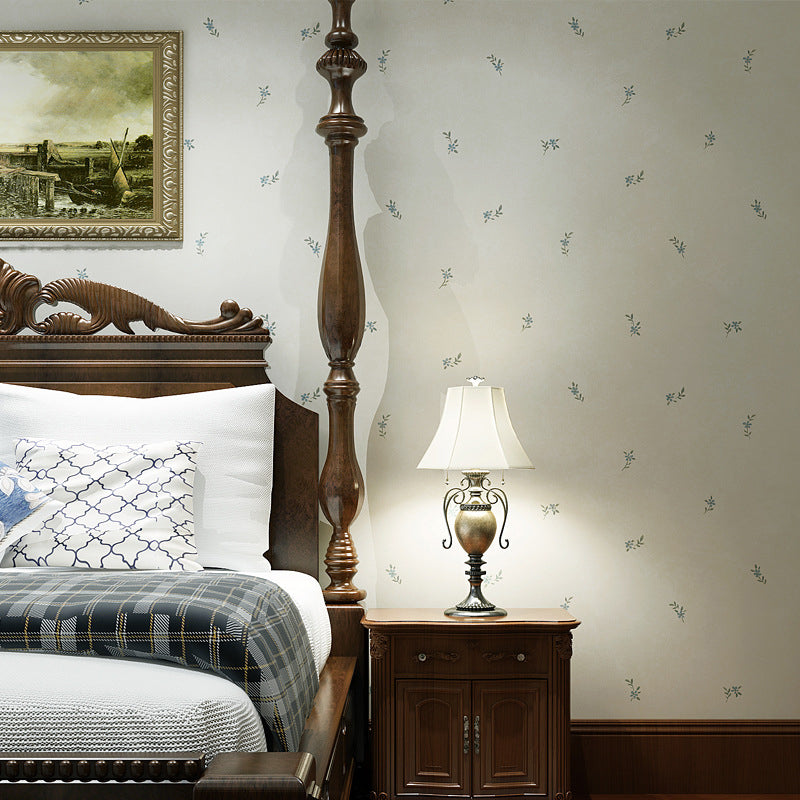 Country Wall Decor Fresh and Pure Tiny Flower Pattern Non-pasted Wallpaper, 31'L x 20.5"W