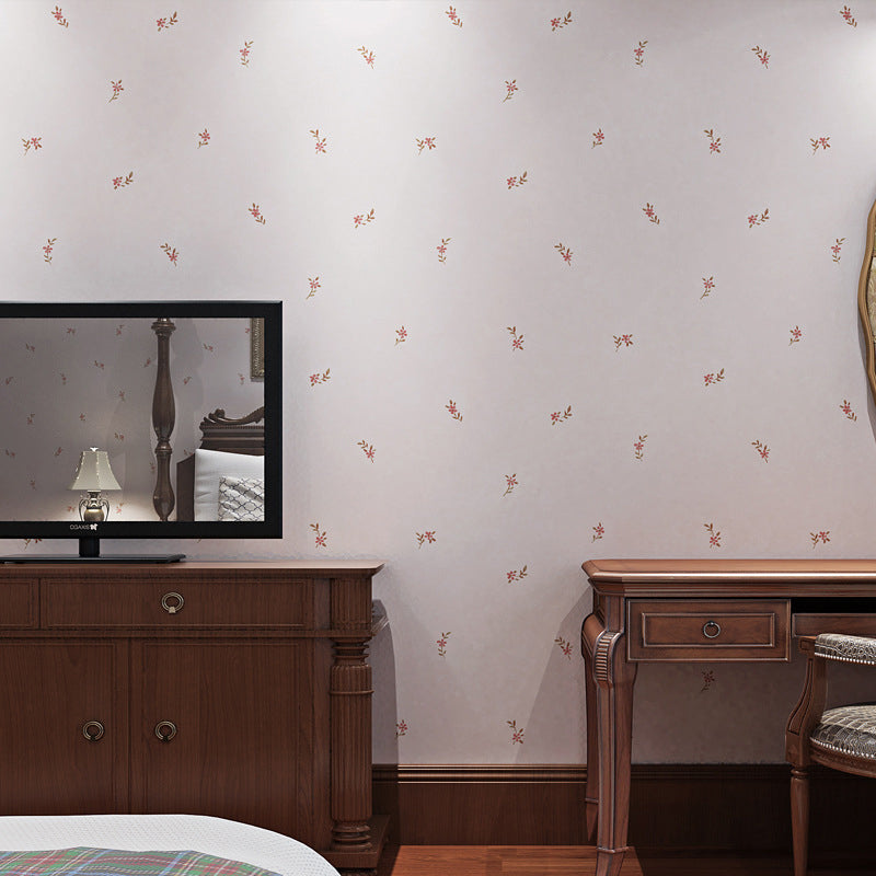Country Wall Decor Fresh and Pure Tiny Flower Pattern Non-pasted Wallpaper, 31'L x 20.5"W