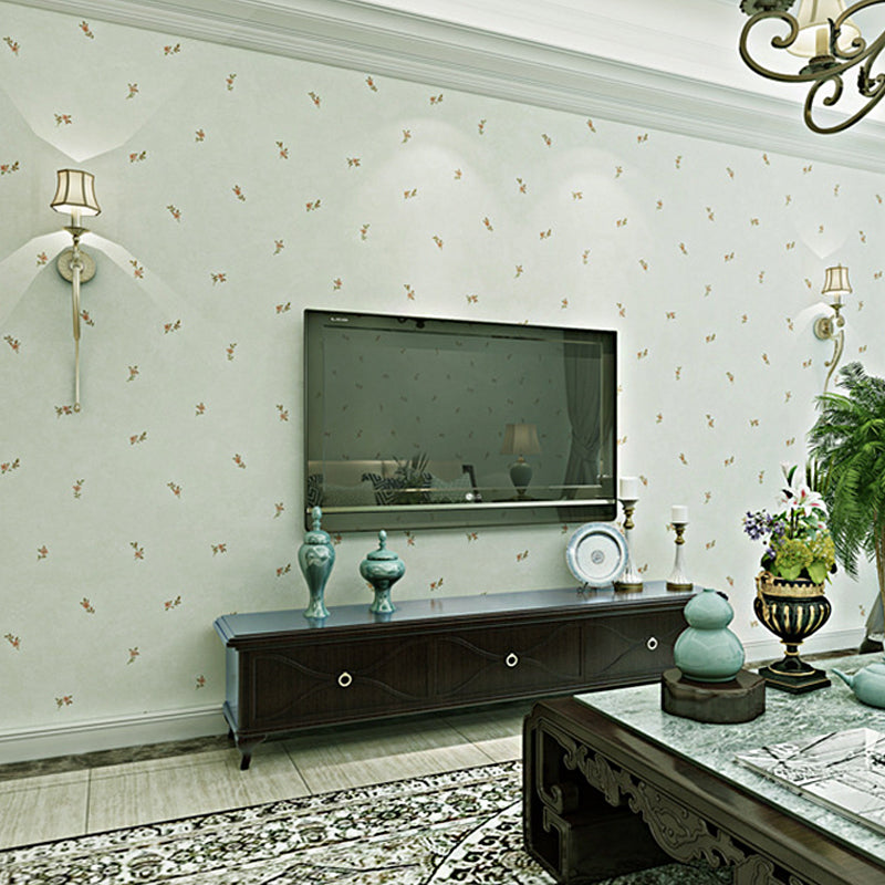 Country Wall Decor Fresh and Pure Tiny Flower Pattern Non-pasted Wallpaper, 31'L x 20.5"W