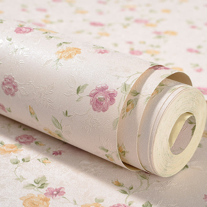 Multi-Colored Romantic Countryside Wallpaper with Dense Flower Design, Non-Pasted, 57.1 sq ft.