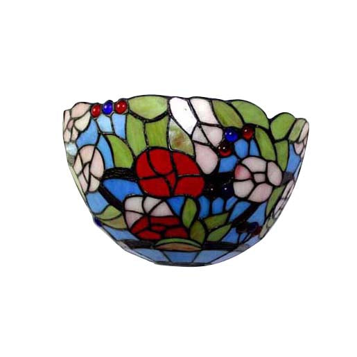 Tiffany Floral Wall Sconce Light Stained Glass Indoor Wall Mount Light for Living Room