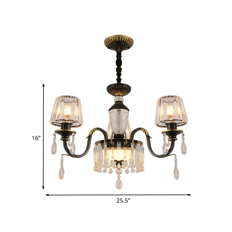 Schwarz 3/8-Bulb-Deckenleuchter.