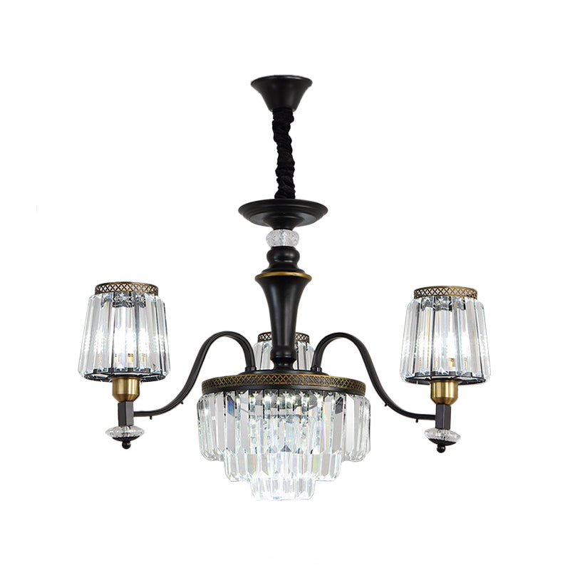 Black Black Crystal Block Vintage Light Vintage Light Vintage Lampada lampadario lampadario lampadario lampadario sala da pranzo