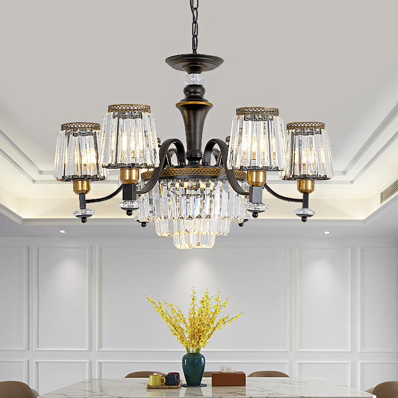 Black Black Crystal Block Vintage Light Vintage Light Vintage Lampada lampadario lampadario lampadario lampadario sala da pranzo