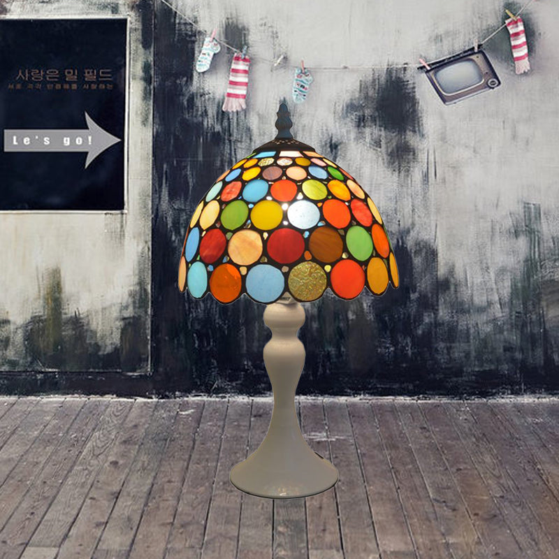 Lampada da tavolo tratteggiata Tiffany Bulb Bright Bright State Night Stand Light in bianco