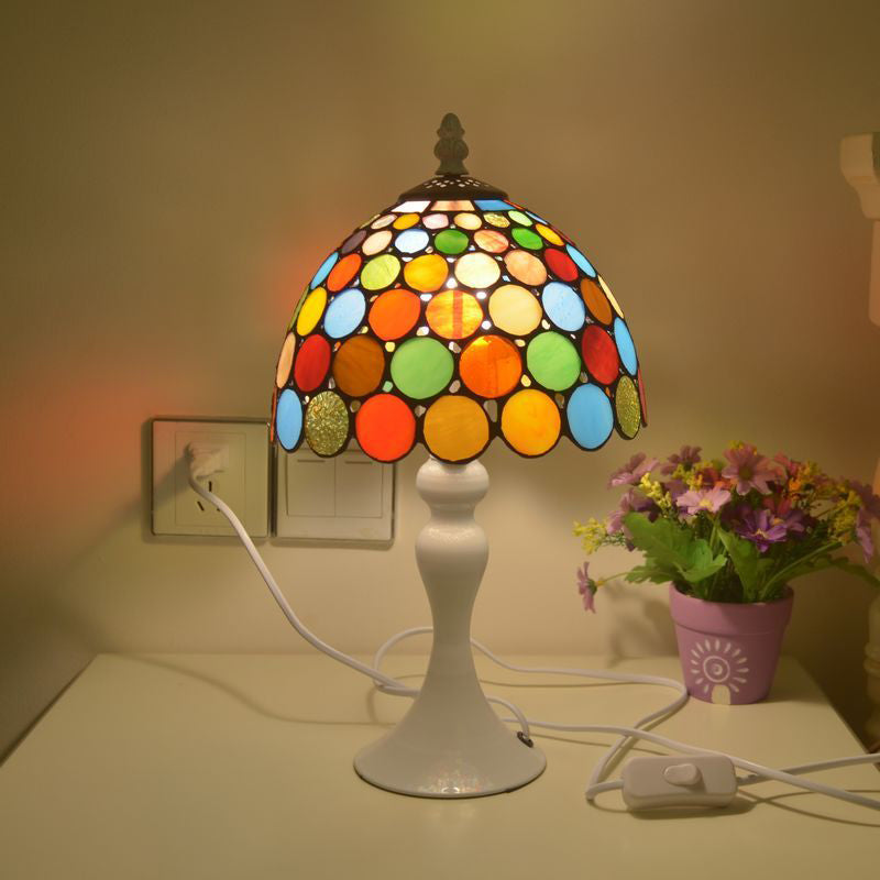 Lampada da tavolo tratteggiata Tiffany Bulb Bright Bright State Night Stand Light in bianco