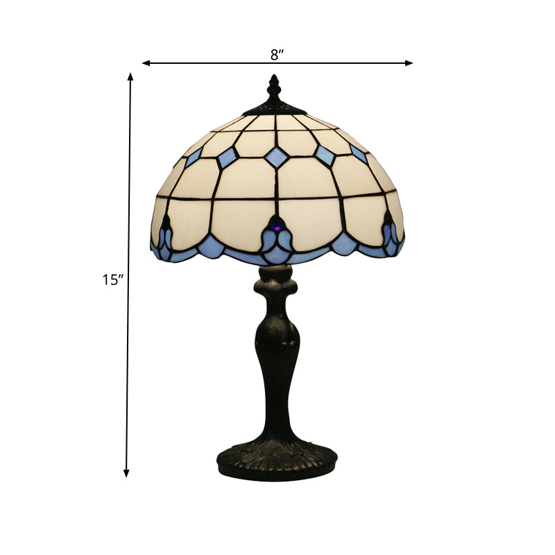 Lattice Bowl Night Light Mediterranean White Verre 1 Light Bronze Grid Mot Mot Mot Matted Desk Lighting