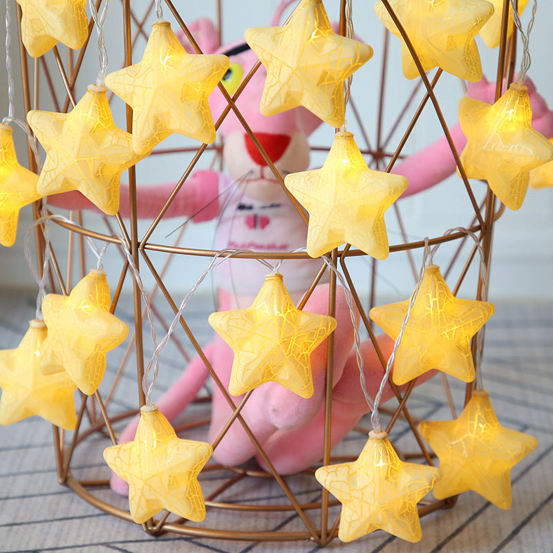 Pentagram LED String Light Modern Plastic 20/40 Heads Restaurant Christmas Lamp in Yellow/Blue-Pink-Yellow, 3/6 M