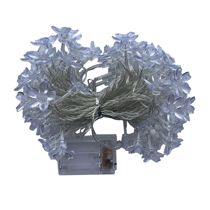 Cherry Blossom Plastic String Light Modern 40/80 Bulbs Clear Lamp String for Living Room, 19.6/32.8 Ft