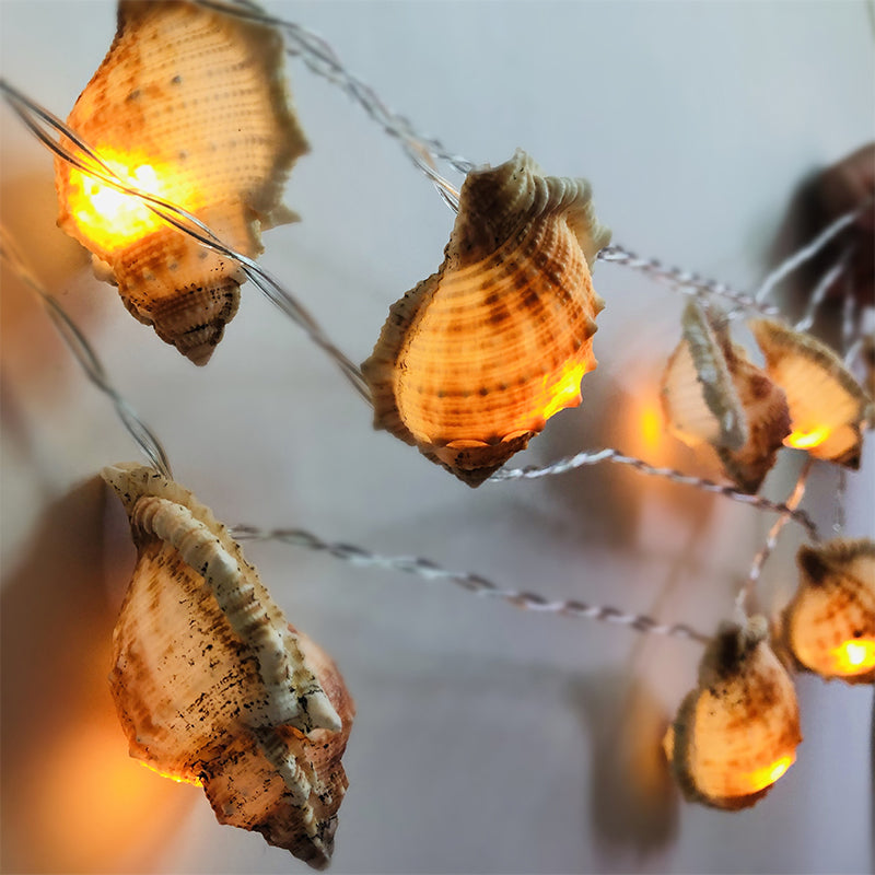Shell Conch Fiesta Light Simplicity 20 Bulbs 9.8 Ft Long Yellow LED String Lighting with USB Charging