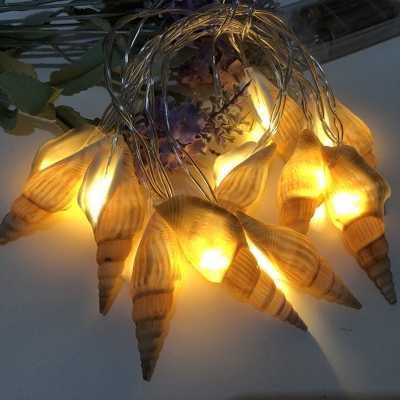 Shell Conch Fiesta Light Simplicity 20 Bulbs 9.8 Ft Long Yellow LED String Lighting with USB Charging