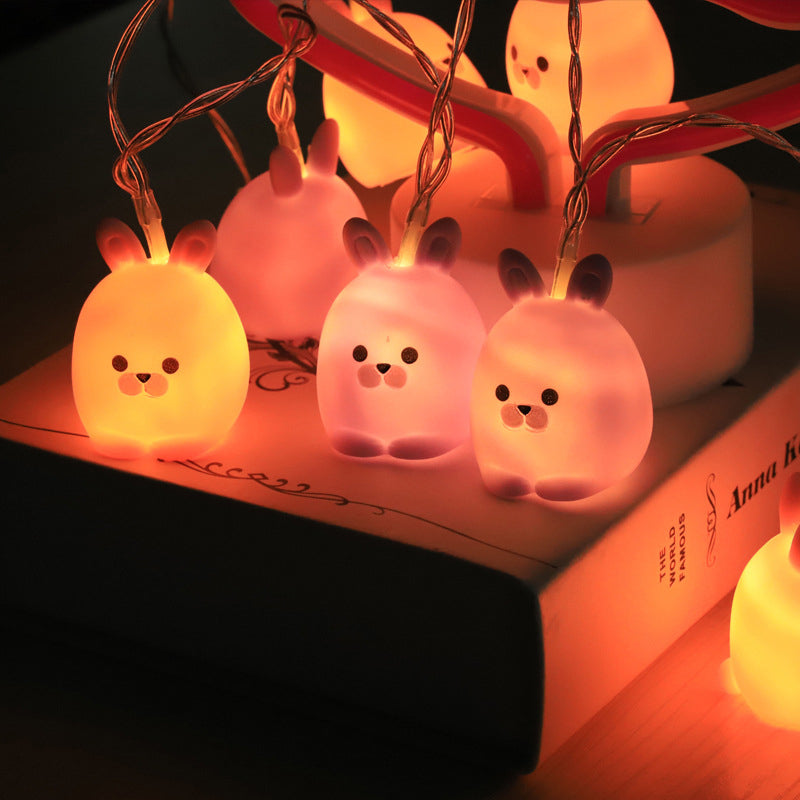 PVC-Einhorn/Kaninchen/Bär-Lichterkette für Kinder, 10 Lichter, mehrfarbige LED-Lichterkette, Ideen für Kinderzimmer, 4,9 Fuß lang