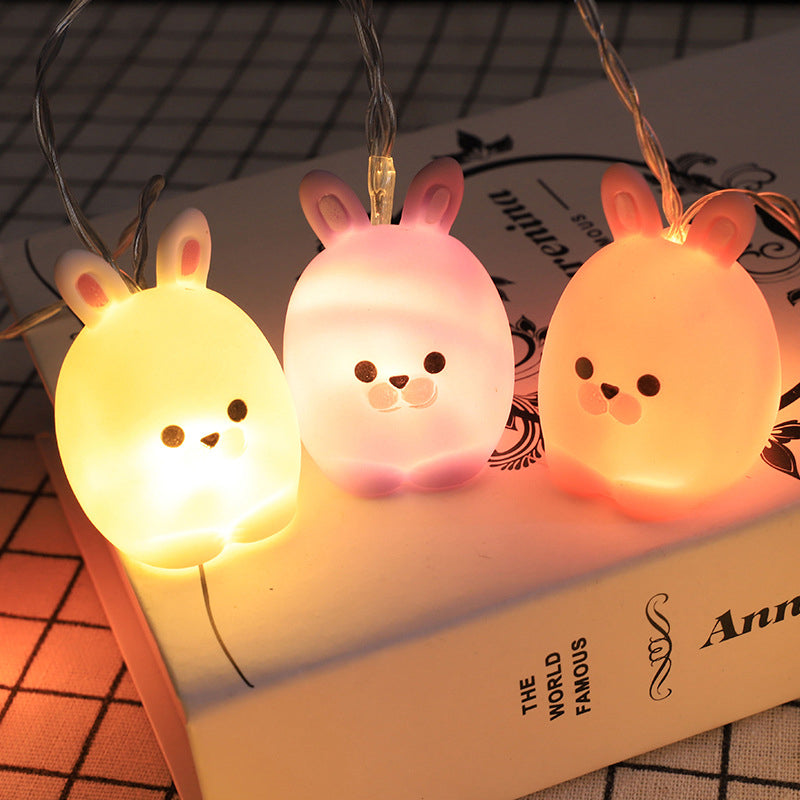 PVC-Einhorn/Kaninchen/Bär-Lichterkette für Kinder, 10 Lichter, mehrfarbige LED-Lichterkette, Ideen für Kinderzimmer, 4,9 Fuß lang