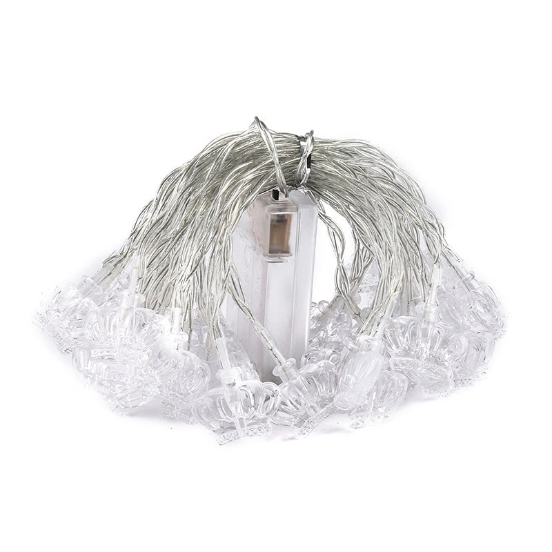 Modern Crown Fairy Light String Clear Plastic 20/40 Heads Bedroom String Lamp, 9.8/19.6 Ft Long