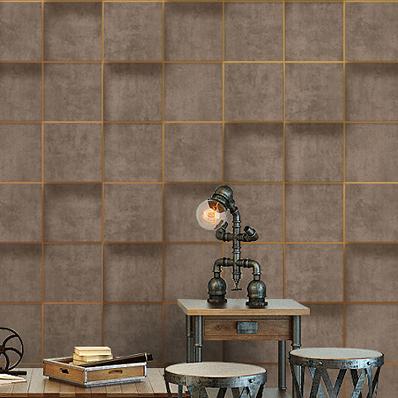 Contemporary Flock Wallpaper Simple 3D Rectangle Non-Pasted Wall Covering, 33' x 20.5"