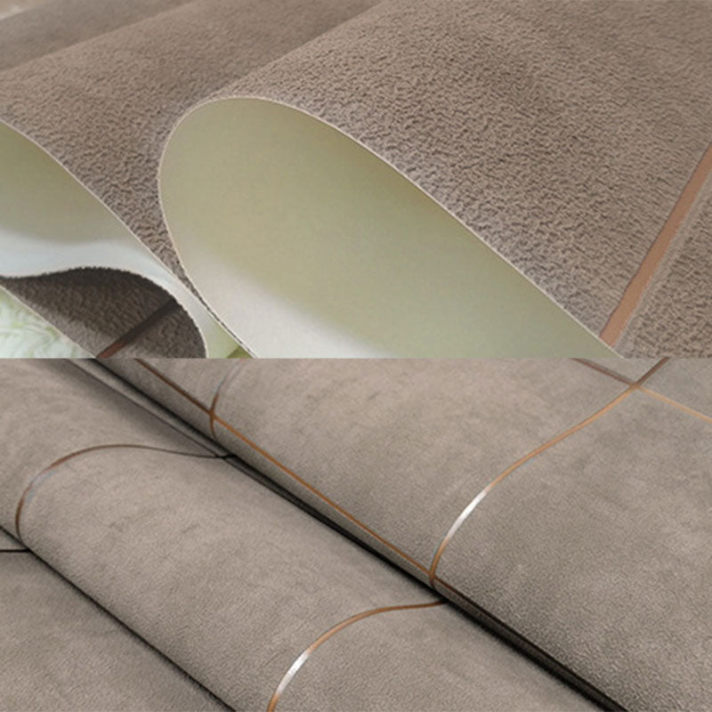 Contemporary Flock Wallpaper Simple 3D Rectangle Non-Pasted Wall Covering, 33' x 20.5"