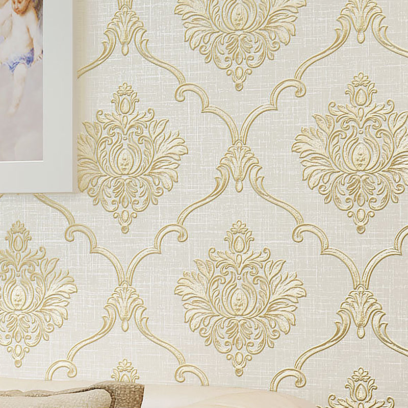 European Floral Design Wallpaper 33' x 20.5" Classic Damasque Wall Covering, Non-Pasted