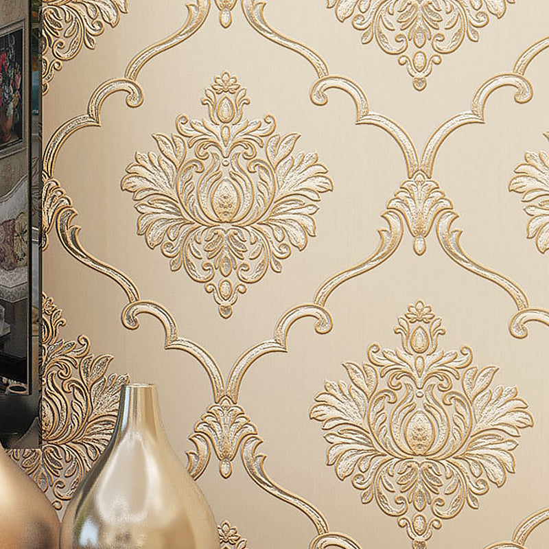 European Floral Design Wallpaper 33' x 20.5" Classic Damasque Wall Covering, Non-Pasted