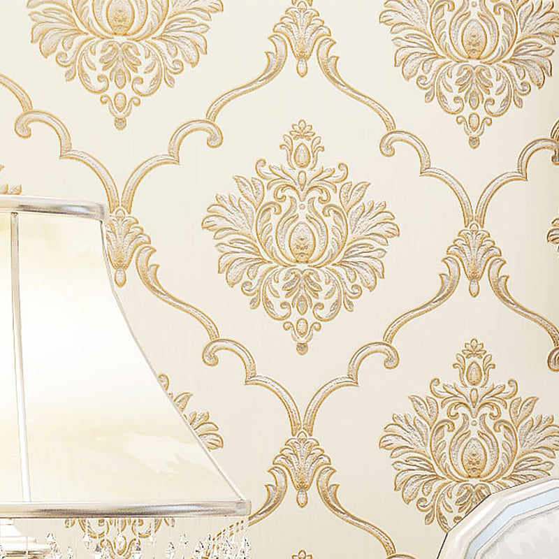 European Floral Design Wallpaper 33' x 20.5" Classic Damasque Wall Covering, Non-Pasted