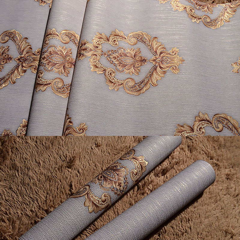 Vinyl Victorian Damask Wallpaper 33' x 20.5" Classic Non-Pasted Floral Wall Decor