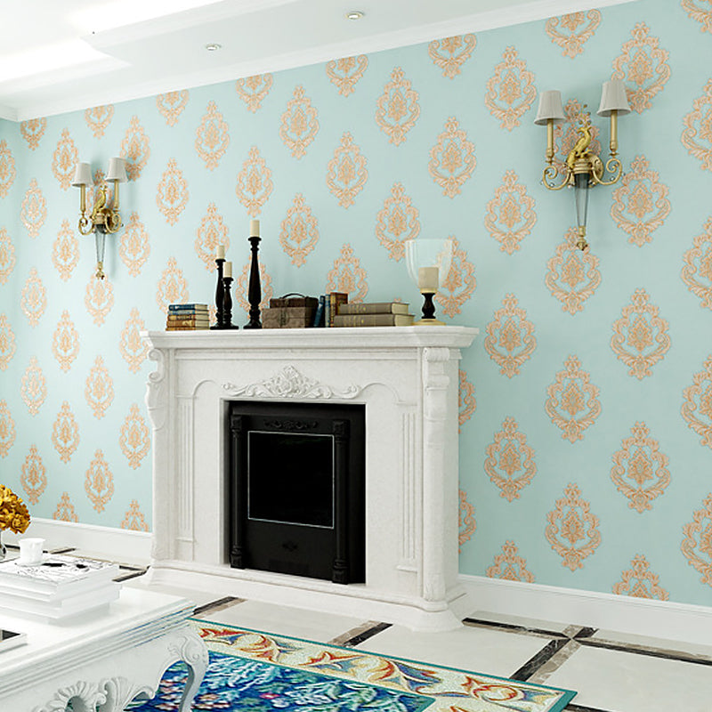 Vinyl Victorian Damask Wallpaper 33' x 20.5" Classic Non-Pasted Floral Wall Decor