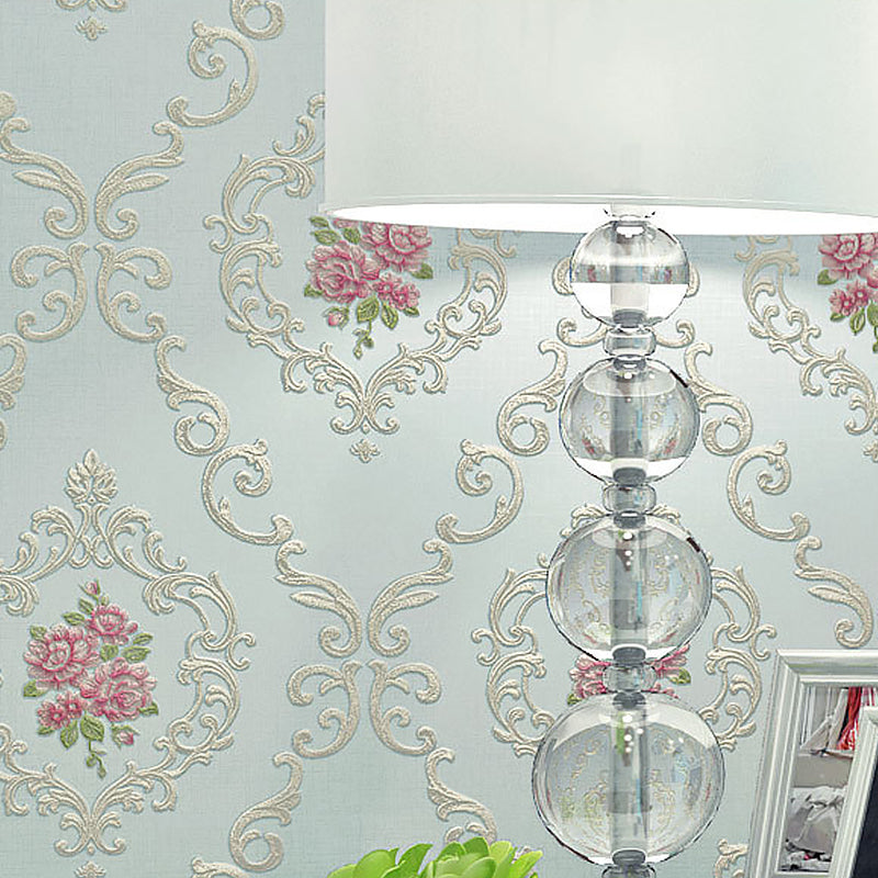 Flower Pattern Non-Woven Wallpaper 33'L x 20.5"W Decorative Non-Pasted Wall Covering in Pastel Color