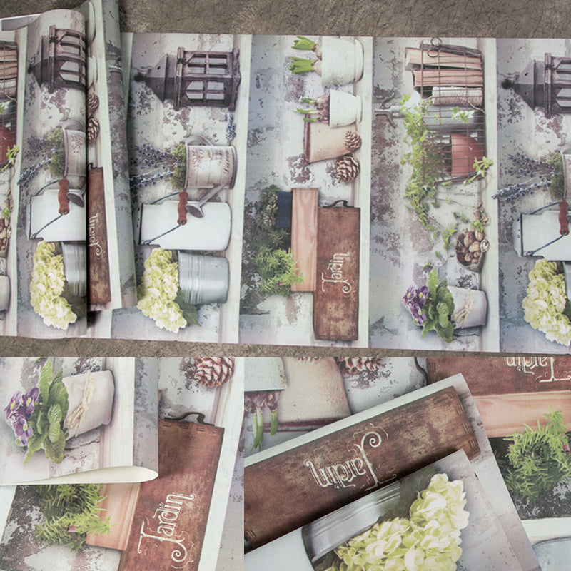 Fresh Plants Store Non-Pasted Wallpaper, 20.5 in x 33 ft, Pastel Purple