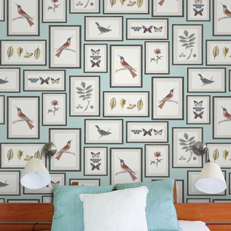 Flower and Bird Wallpaper Photo Frame 20.5"W x 33'L Non-Pasted Water-Resistant Wall Decor