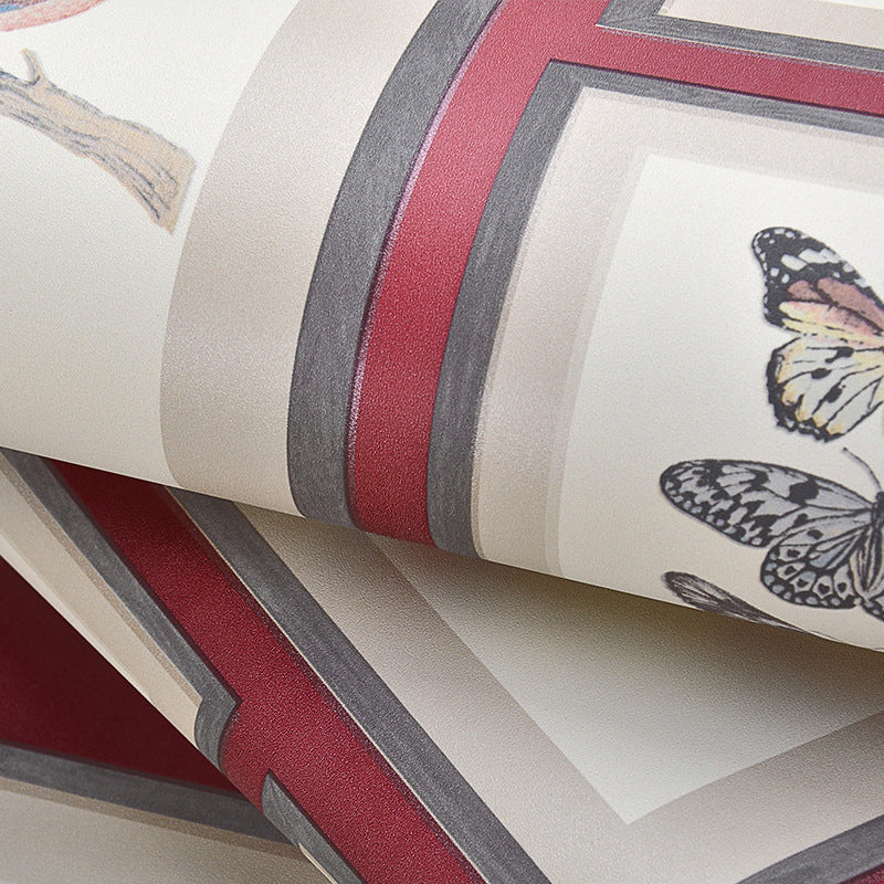 Flower and Bird Wallpaper Photo Frame 20.5"W x 33'L Non-Pasted Water-Resistant Wall Decor