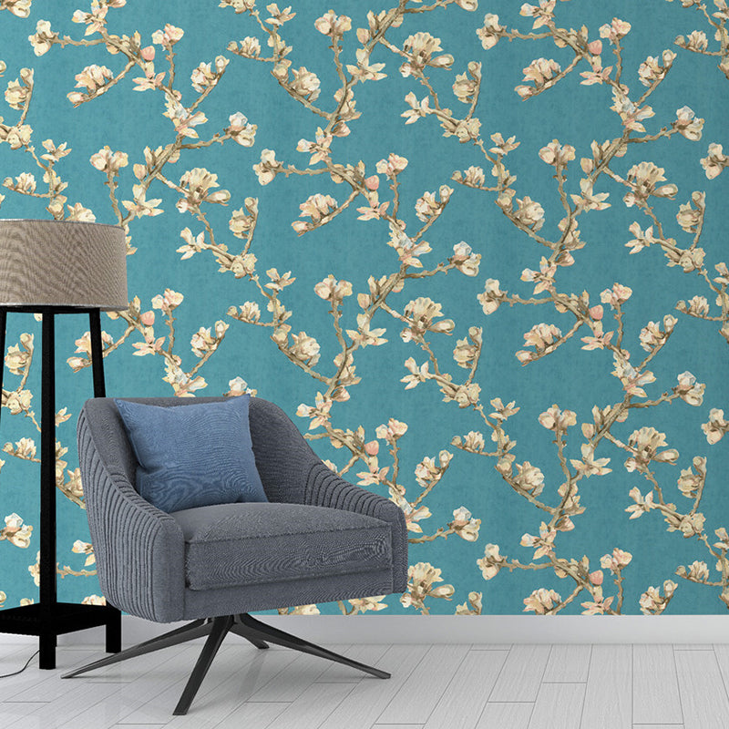 Green Floral Wallpaper 33-foot x 20.5-inch Vinyl Decorative Wall Covering