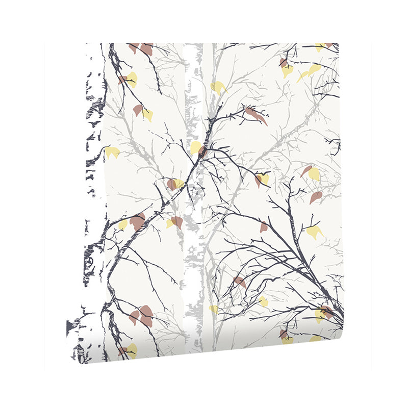 Rustic Countryside Leaves Wallpaper Forest Non-Pasted Wall Decor, 20.5"W x 33'L