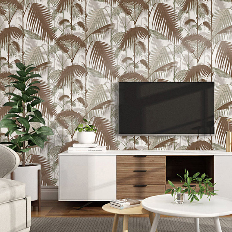 Bedroom and Dining Room Wallpaper with Dark Green Banana Leaf, 33'L x 20.5"W, Non-Pasted
