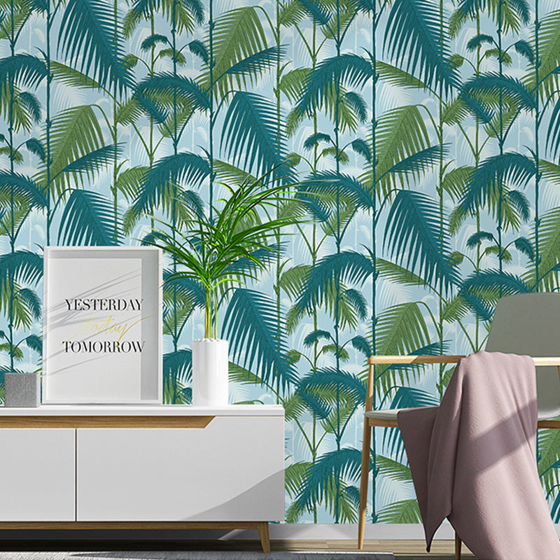 Bedroom and Dining Room Wallpaper with Dark Green Banana Leaf, 33'L x 20.5"W, Non-Pasted