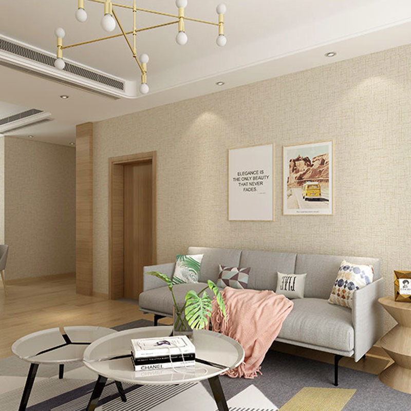 Modern and Simple Wall Decor Linen and Embossed Granule Non-Pasted Wallpaper, 31'L x 20.5"W