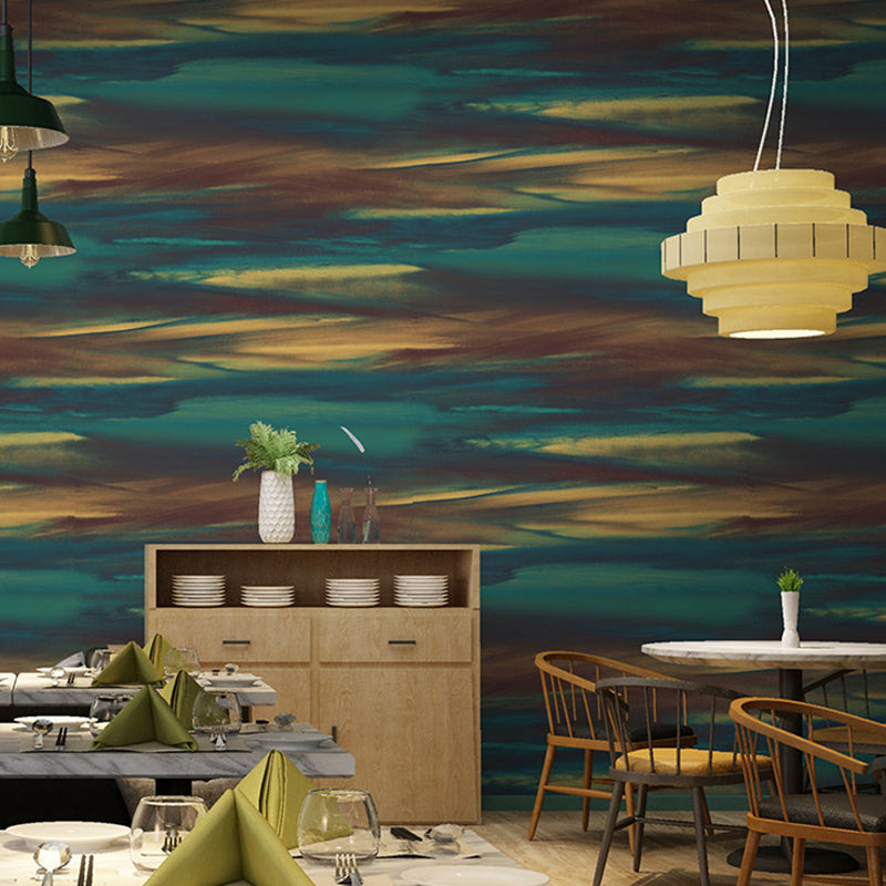 Abstract Watercolor Wallpaper Water-Resistant Non-Pasted Wash Painting PVC Wall Covering, 20.5"W x 33'L