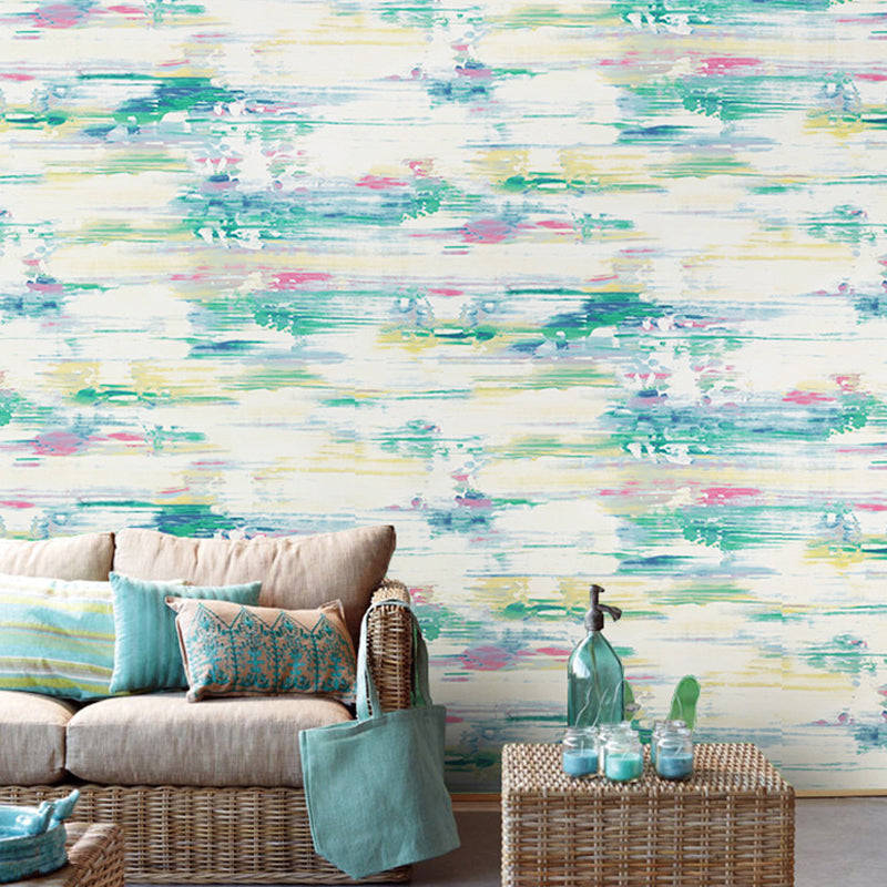 Pastel Color Watercolor Non-Pasted Wallpaper for Dining Room, 33'L x 20.5"W