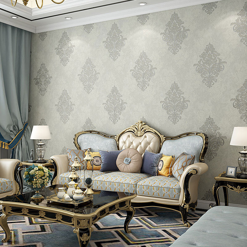 Non-Pasted Wall Art 33' x 20.5" Nordic Minimalist 3D Embossed Damasque Wallpaper for Guest Room